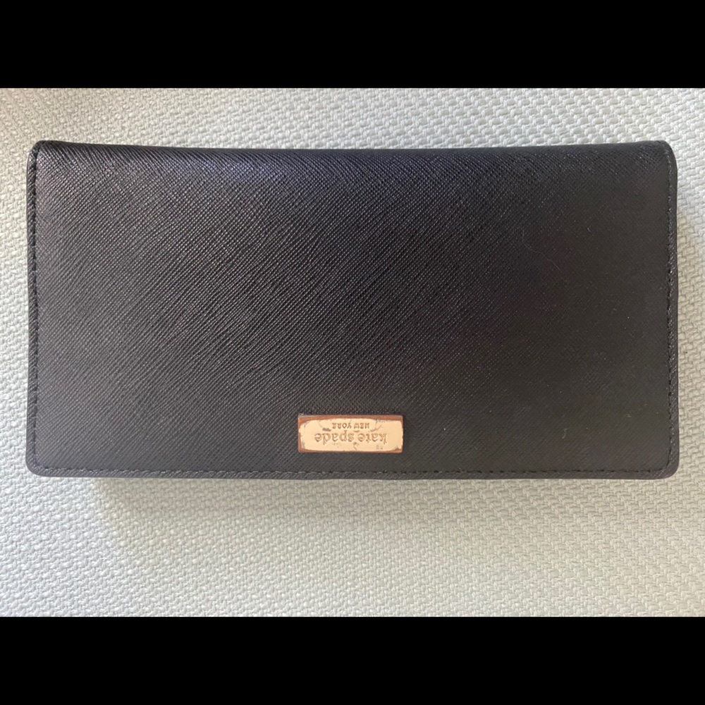 Black long fold wallet